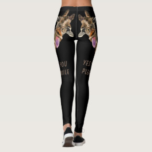 Leggings Drôle de la Girafe hors jeu Wink - Ajouter du text