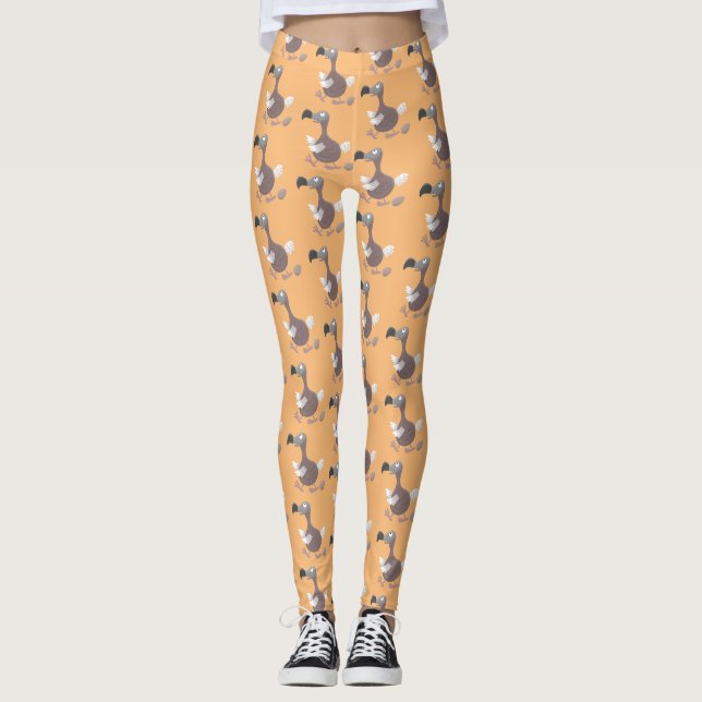 Leggings Drôle dessin animé d'oiseau de dodo (Devant)