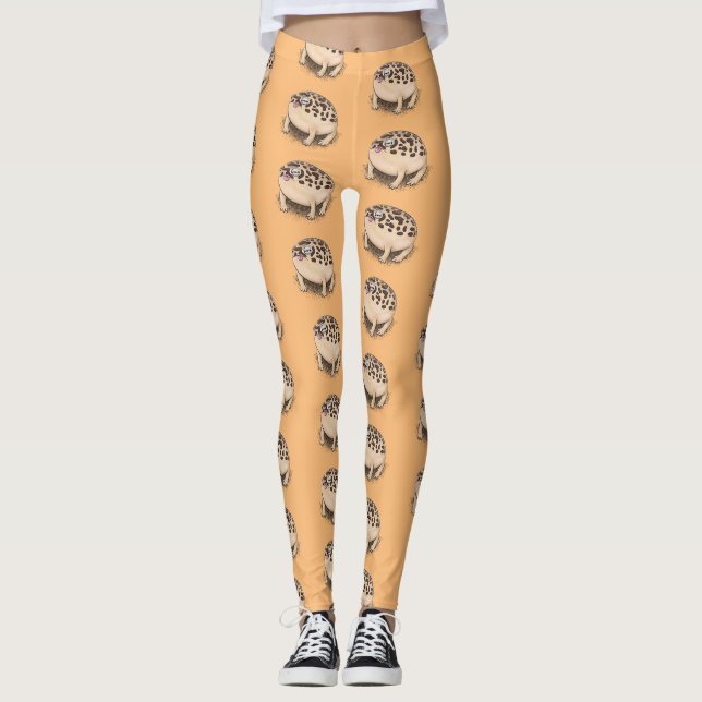 Leggings Drôle dessin de grenouille à pluie dans le désert (Devant)