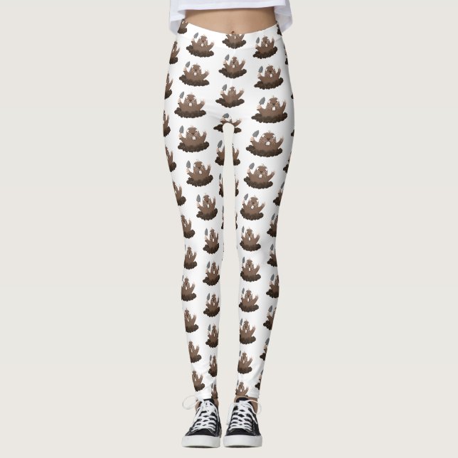 Leggings Drôle gopher de poche creusant dessin dessin de de (Devant)
