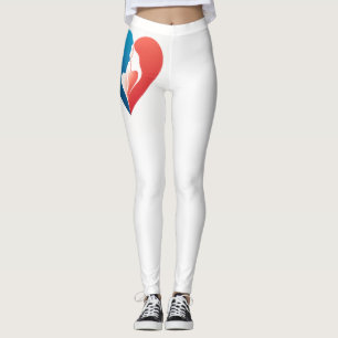 Leggings du coeur de l'amour uni - Silhouette de c