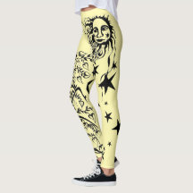 Leggings du concepteur à l'encre de main