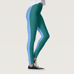 Leggings Duo ton vert et bleu