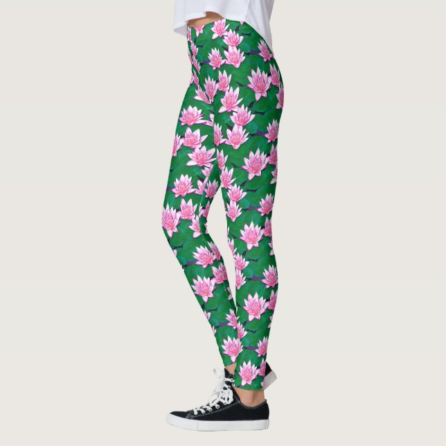 Leggings Eau rose Nichée dans une piscine (Gauche)