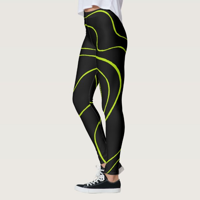 Leggings Ebb et flux 2 en Lime vert et noir (Gauche)