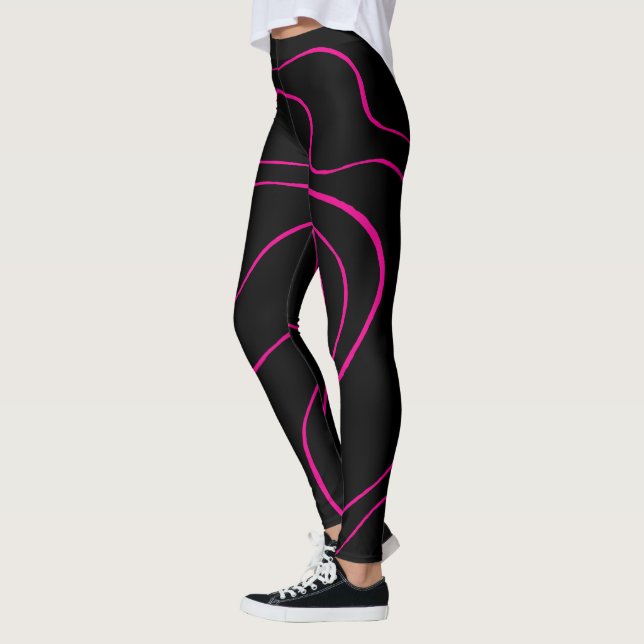 Leggings Ebb et flux 2 - Magenta et noir (Gauche)