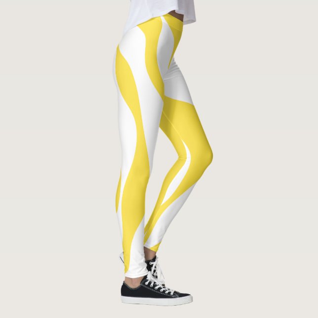 Leggings Ebb et flux 4 en citron jaune et blanc (Droite)