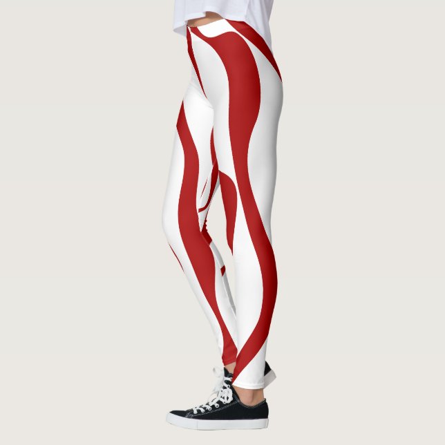 Leggings Ebb et flux 4 en rouge et blanc (Gauche)