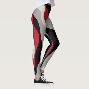 Leggings Ebb et flux 4 - Rouge, gris, noir et blanc os