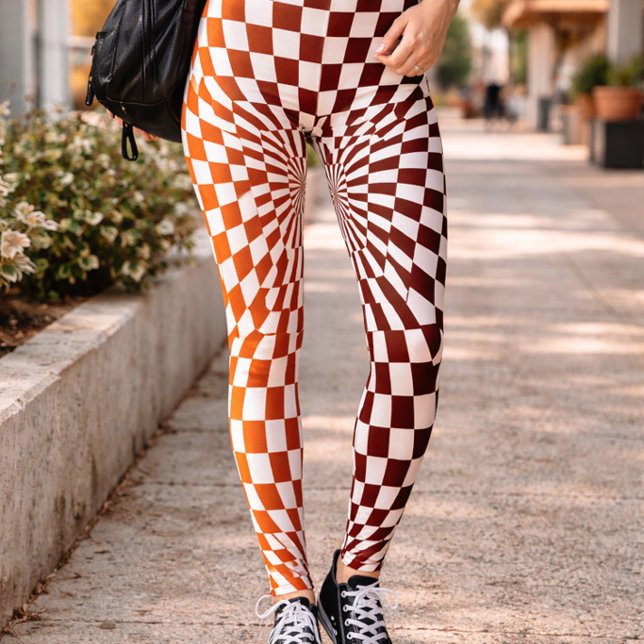 Leggings Echecboard Illusion optique Style géométrique Arts (Créateur téléchargé)