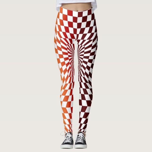 Leggings Echecboard Illusion optique Style géométrique Arts (Devant)