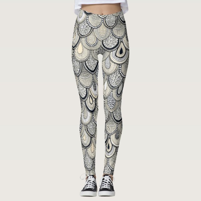 Leggings échelle de dragon mono (Devant)