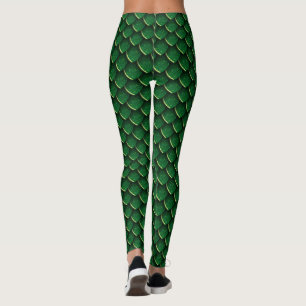 Leggings Échelle de dragon vert