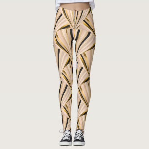 Leggings Echelles Art Déco : Glamour d'or géométrique