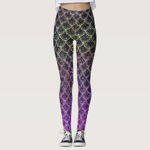 Leggings Échelles de sirène de parties scintillant ombre