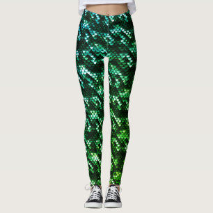 Leggings Echelles de sirène vert foncé et clair