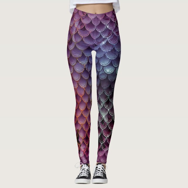 Leggings Échelles de sirènes de Parties scintillant Ombre (Devant)