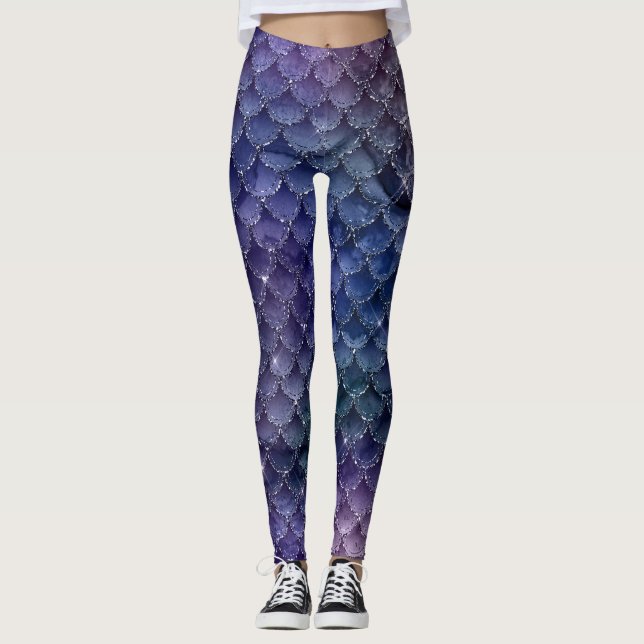 Leggings Échelles de sirènes de Parties scintillant Ombre (Devant)