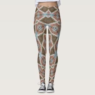 Leggings Échelles symétriques : motif de tissu circulaire.