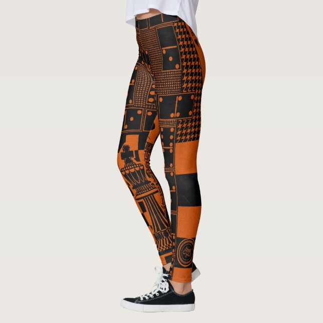 Leggings échiquiers dominos dominos imprimer (Gauche)