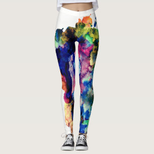 Leggings Éclaboussure abstraite à la mode colorée de