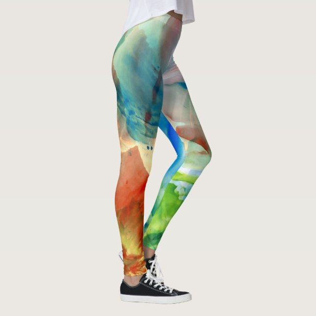 Leggings Éclaboussure abstraite calmante de peinture (Droite)