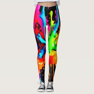 Leggings Éclaboussure Abstraite Colorée
