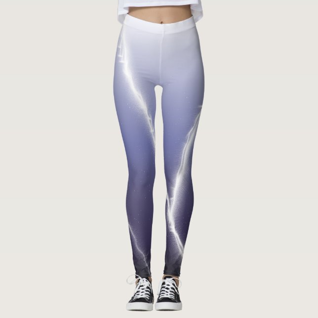 Leggings Éclair blanc (Devant)