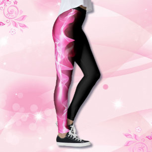 Leggings Éclair rose Grève du ruban Cancer du sein