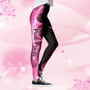 Leggings Éclair rose Grève du ruban Cancer du sein