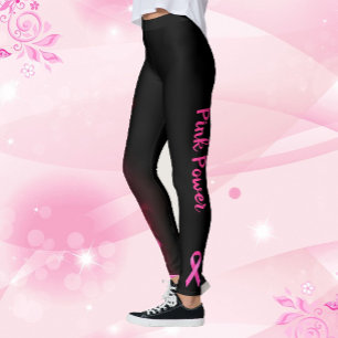 Leggings Éclair rose Grève du ruban Cancer du sein