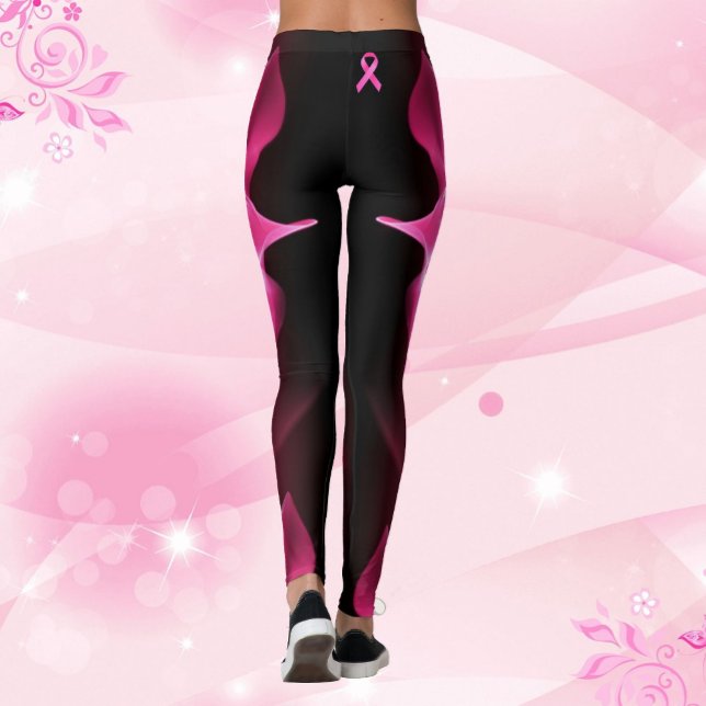 Leggings Éclair rose grève Ruban Cancer du sein du ruban (Créateur téléchargé)