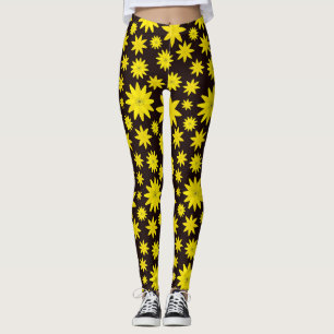 Leggings Éclatement floral jaune gras