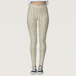 Leggings Écorce de bois clair - Texture côtière sans joint