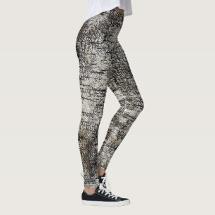 Leggings Écorce de bouleau rustique Motif fissuré