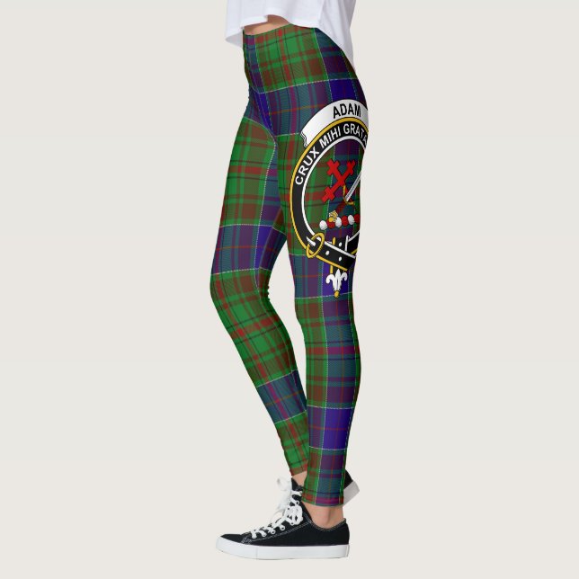 Leggings Ecosse Clan Adam Chasse Crest Tartan Femmes (Gauche)