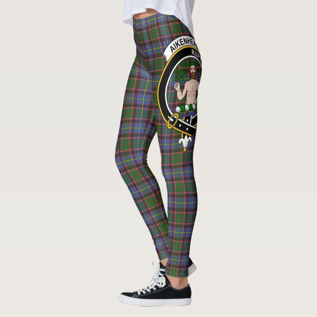 Leggings Ecosse Clan Aikenhead Crest Tartan Femmes Leger (Gauche)