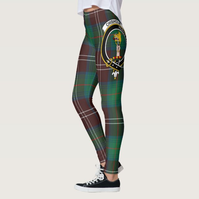 Leggings Ecosse Clan Chisholm Chasse Cimier antique Tarta (Gauche)