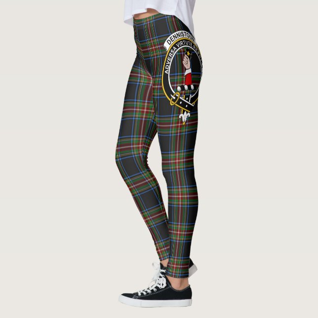 Leggings Ecosse Clan Denniston Crest Tartan Femmes Leging (Gauche)