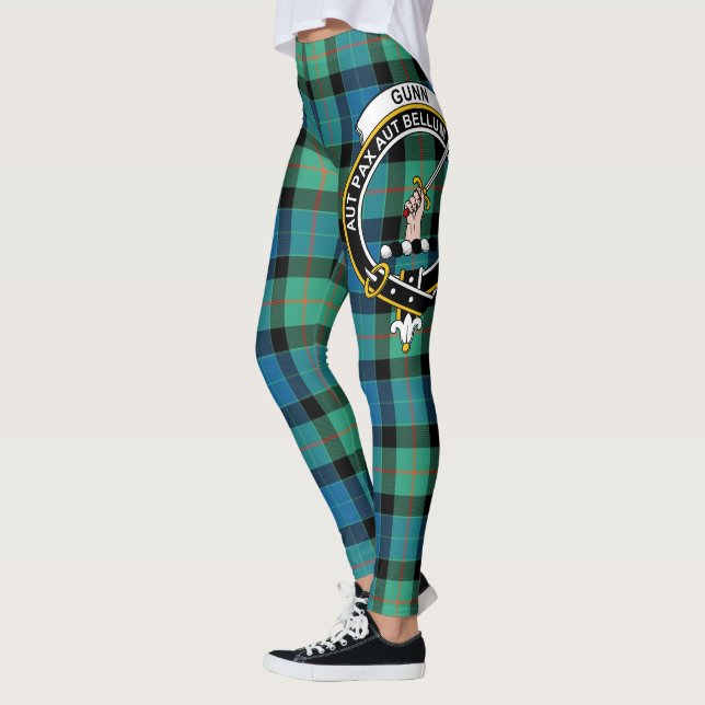 Leggings Ecosse Clan Gunn Ancienne Crest Tartan Femmes (Gauche)