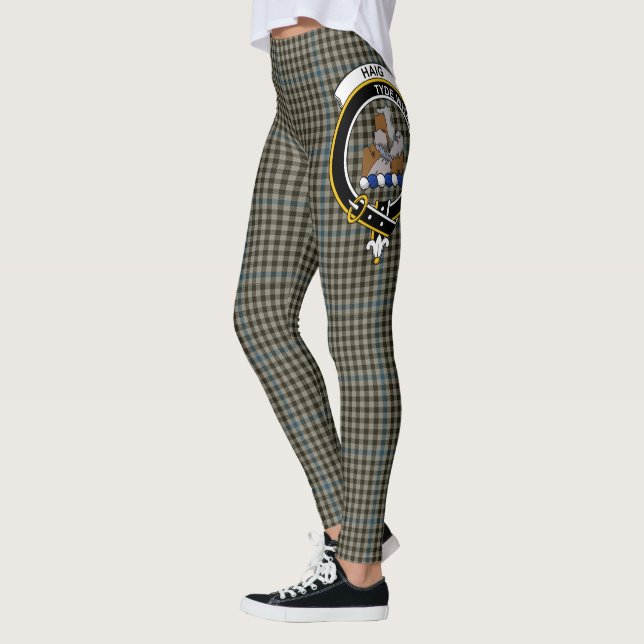 Leggings Ecosse Clan Haig Gris Crest Tartan Femmes Leging (Gauche)