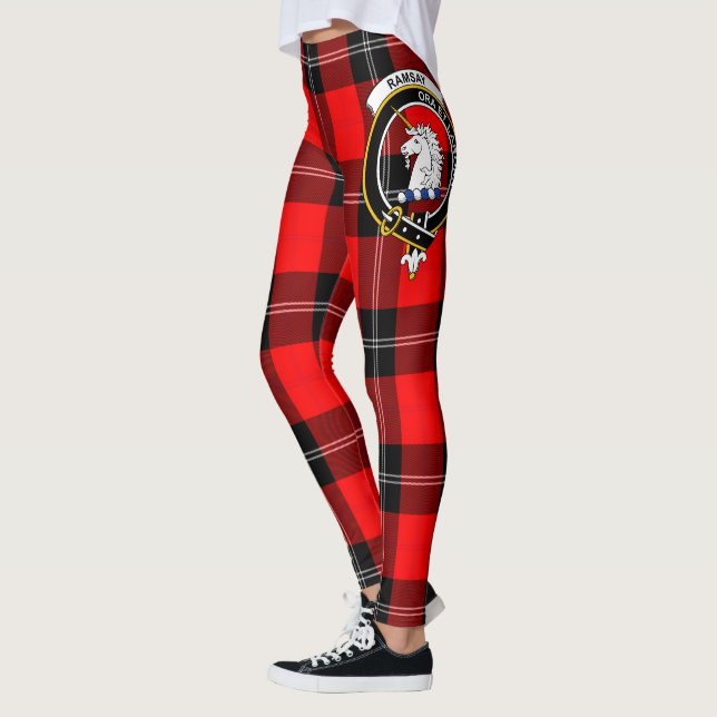 Leggings Ecosse Clan Ramsay Crest moderne Tartan Women (Gauche)