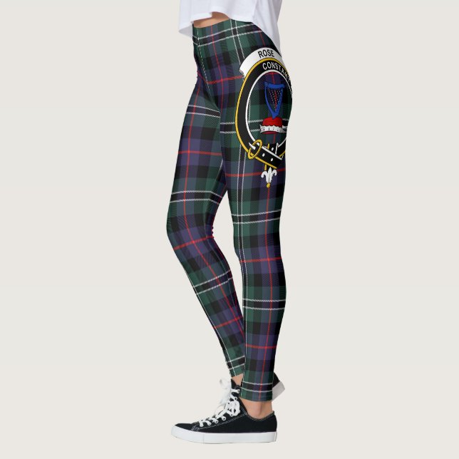 Leggings Ecosse Clan Rose Chasse moderne Crest Tartan (Gauche)