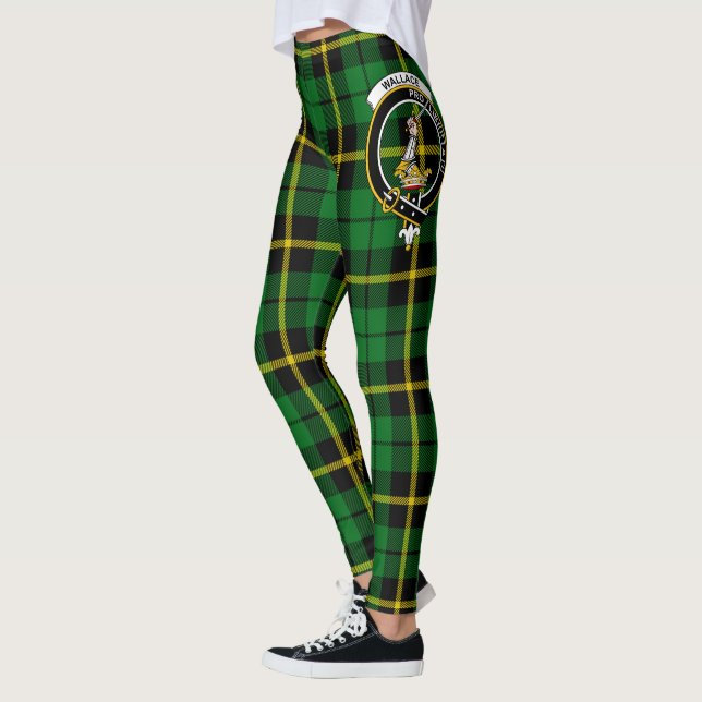 Leggings Ecosse Clan Wallace Chasse Crest Tartan Femmes (Gauche)