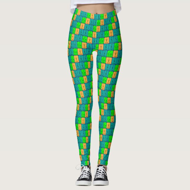 Leggings Écosse légumineuses à table périodique patriotique (Devant)