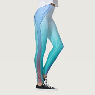Leggings Écran Holographique Cyber Blue Sci-Fi