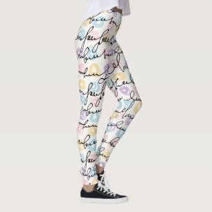 Leggings Écriture Et Cercles Noirs