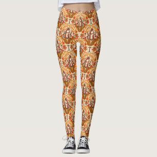 Leggings Écureuil d'automne sur blanc
