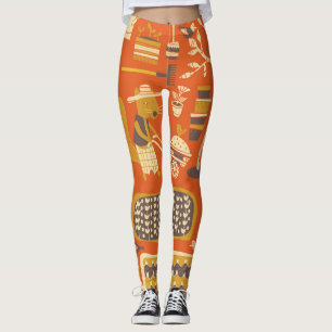 Leggings Écureuils de jardin : Scène animal lunaire