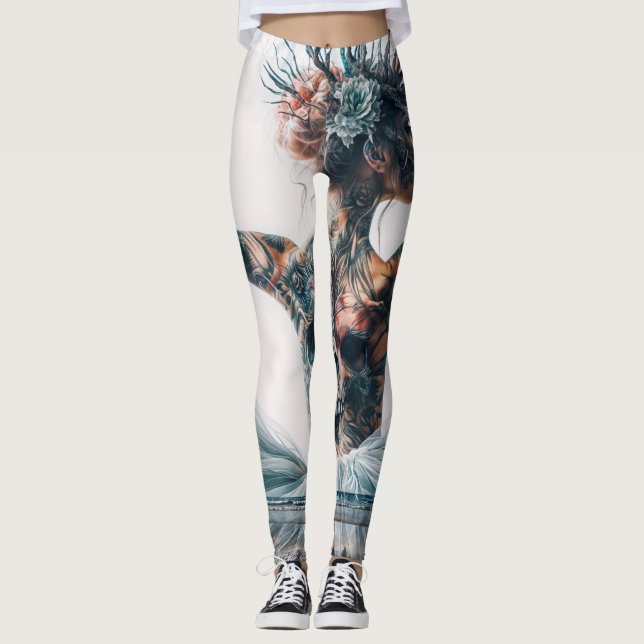 Leggings Eerie Elegance Ballerina avec crâne (Devant)